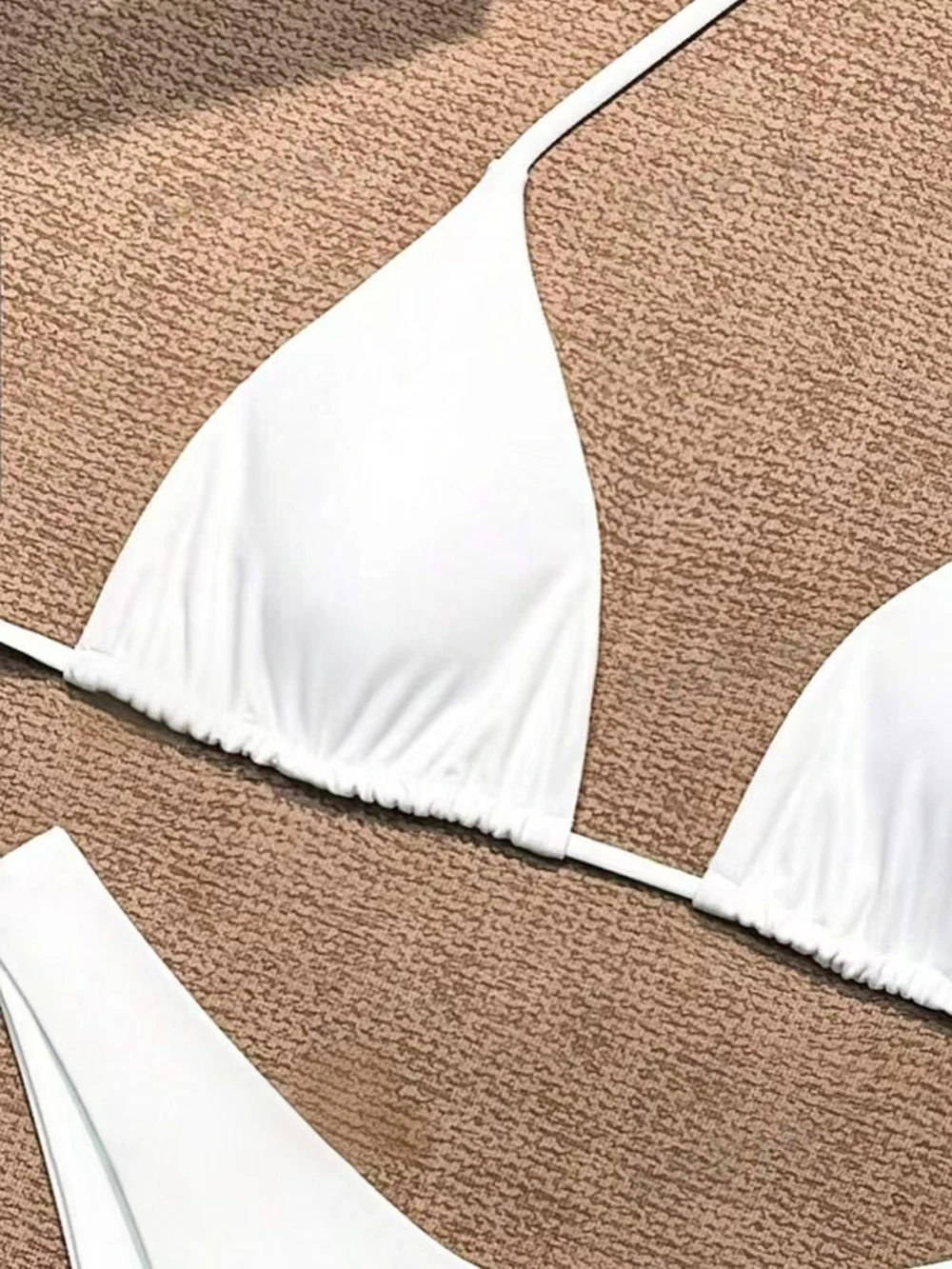 Sexy Solid Halter Lace Up Low Waist Bikini Set Women's 2 Pieces Swimsuit Triangle Thong Swimwear Bathing Suit Brazilian Biquini