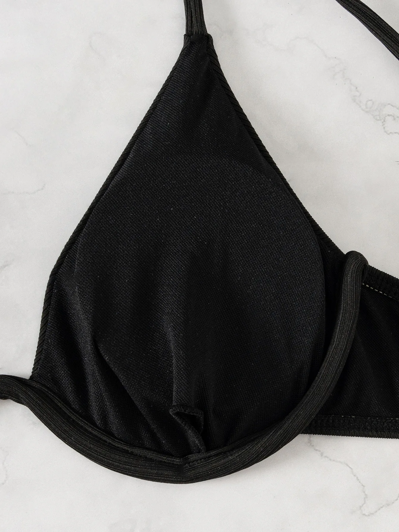 Women's Sexy Ruched Striped Push Up Bikini Thin Straps Metal Ring Decoration Adjustable Side Ties Low Waisted Two Piece Swimsuit