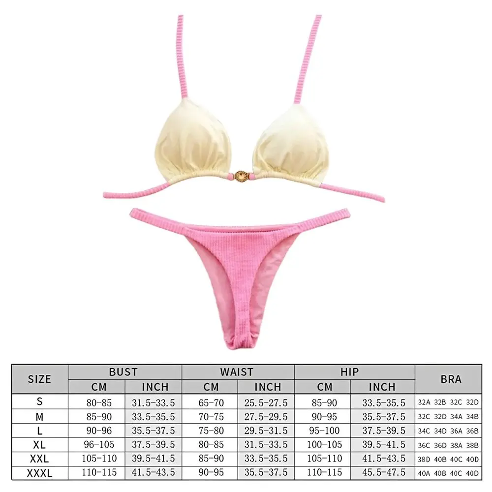 2Pcs/Set Fashion Summer Beach Bikini Push-Up Casual Women Swimsuit Bathing Suit Brazilian Beachwear Beach