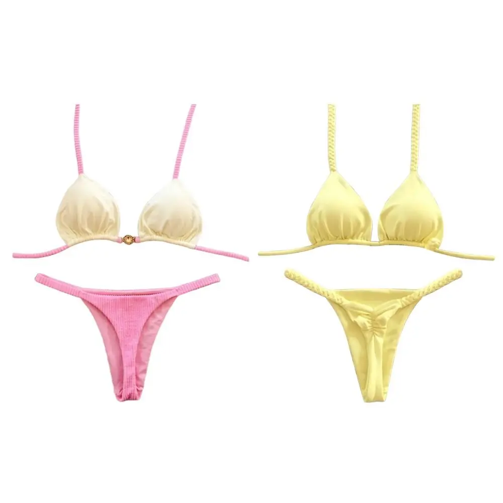 2Pcs/Set Fashion Summer Beach Bikini Push-Up Casual Women Swimsuit Bathing Suit Brazilian Beachwear Beach