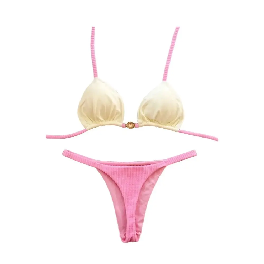 2Pcs/Set Fashion Summer Beach Bikini Push-Up Casual Women Swimsuit Bathing Suit Brazilian Beachwear Beach