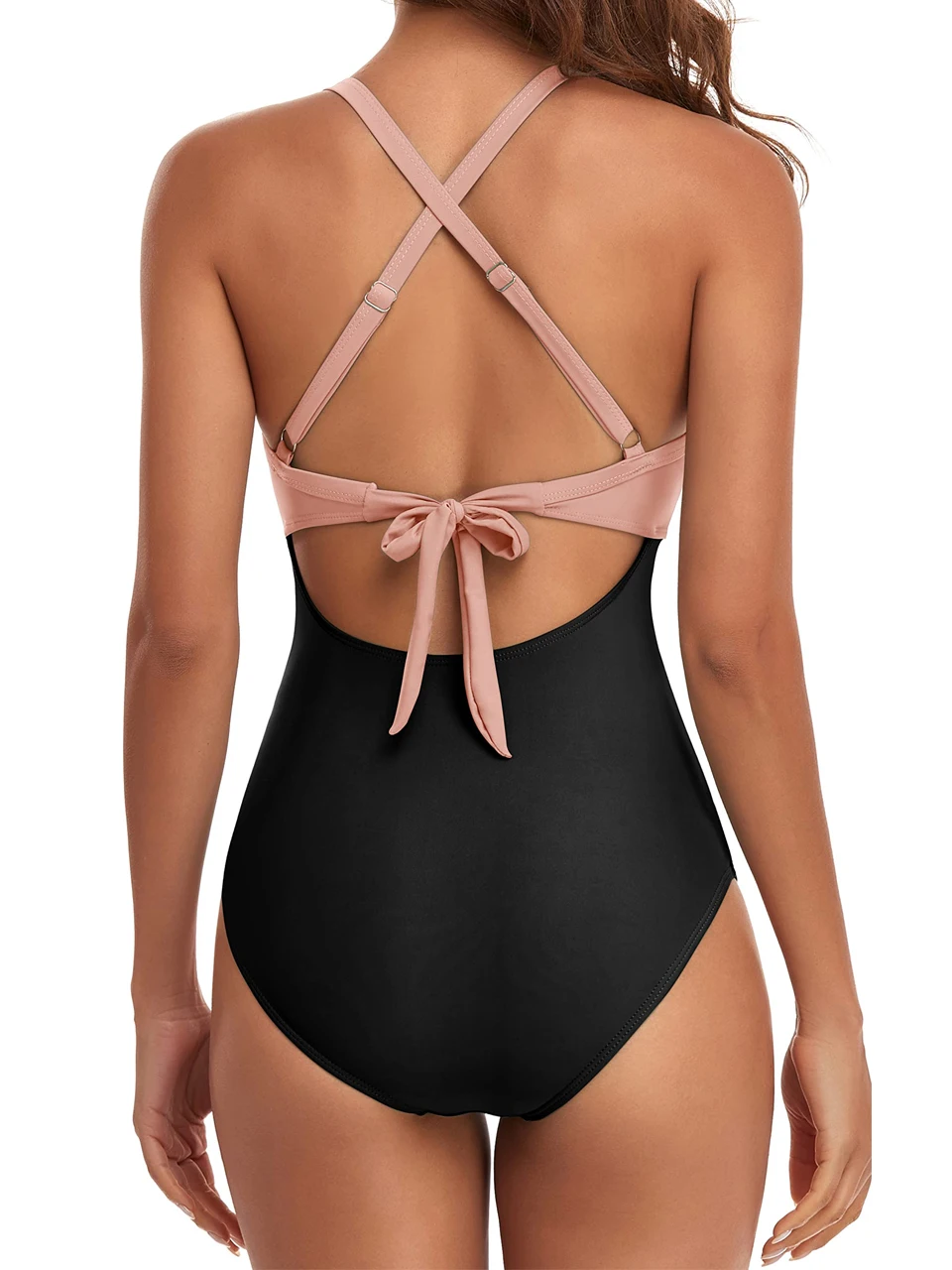 Plain Ruched Swimsuit Women One Piece Solid Swimwear Female Beachwear Bathers Bathing Swimming Swim Bodysuit Summer