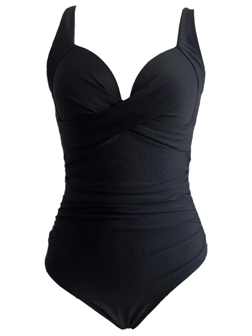 Plain Ruched Swimsuit Women One Piece Solid Swimwear Female Beachwear Bathers Bathing Swimming Swim Bodysuit Summer