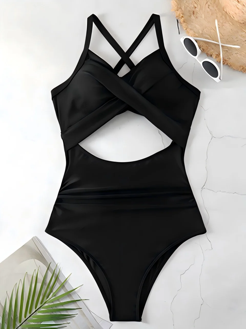 Plain Ruched Swimsuit Women One Piece Solid Swimwear Female Beachwear Bathers Bathing Swimming Swim Bodysuit Summer