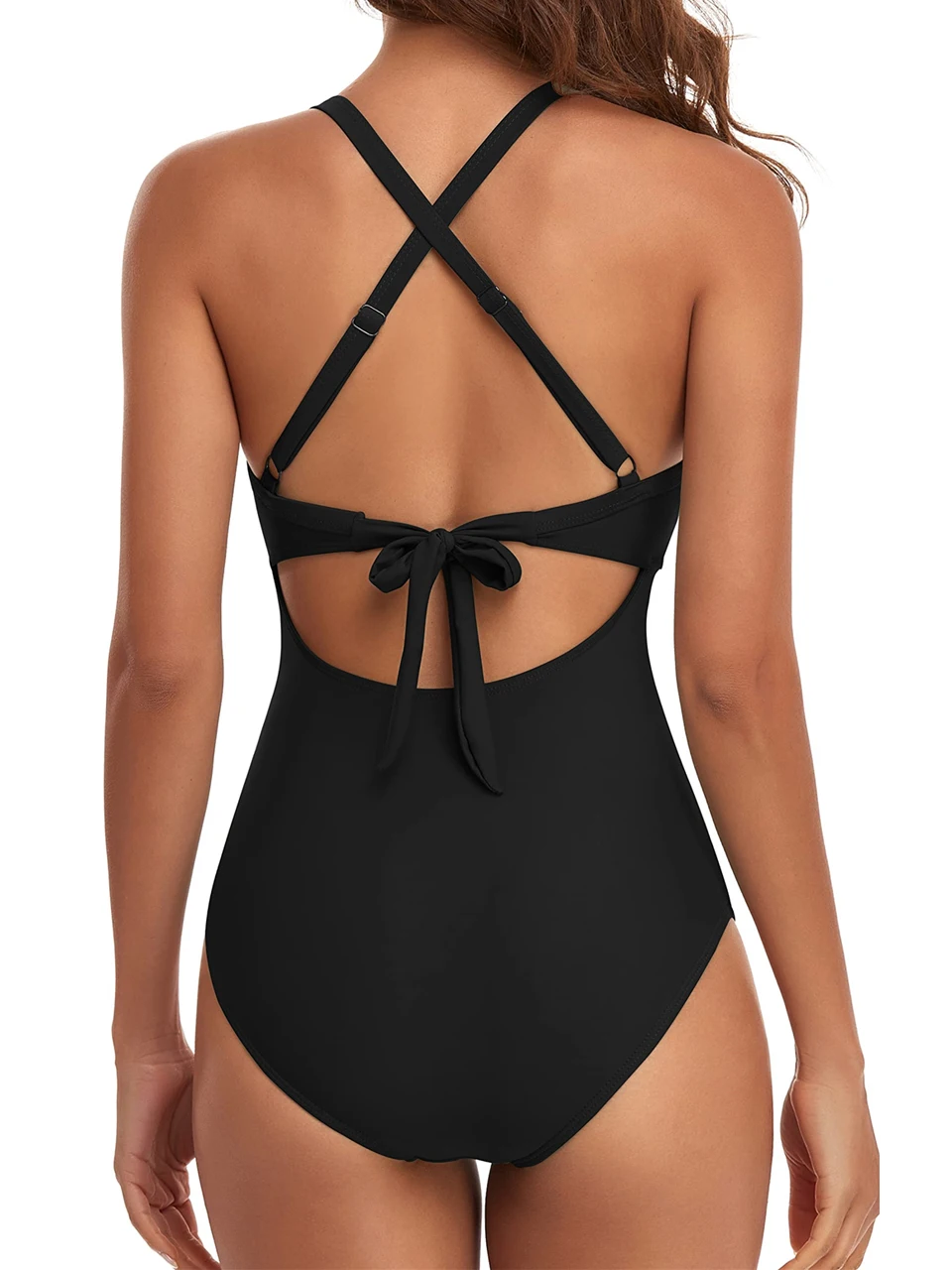 Plain Ruched Swimsuit Women One Piece Solid Swimwear Female Beachwear Bathers Bathing Swimming Swim Bodysuit Summer