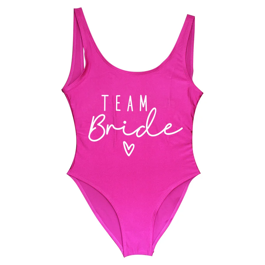 S-3XL White Bridal Team Bride Swimsuit One-Piece Bachelor Party Swimwear Women Swimsuit Hen Party Beachwear Pool Bathing Suit