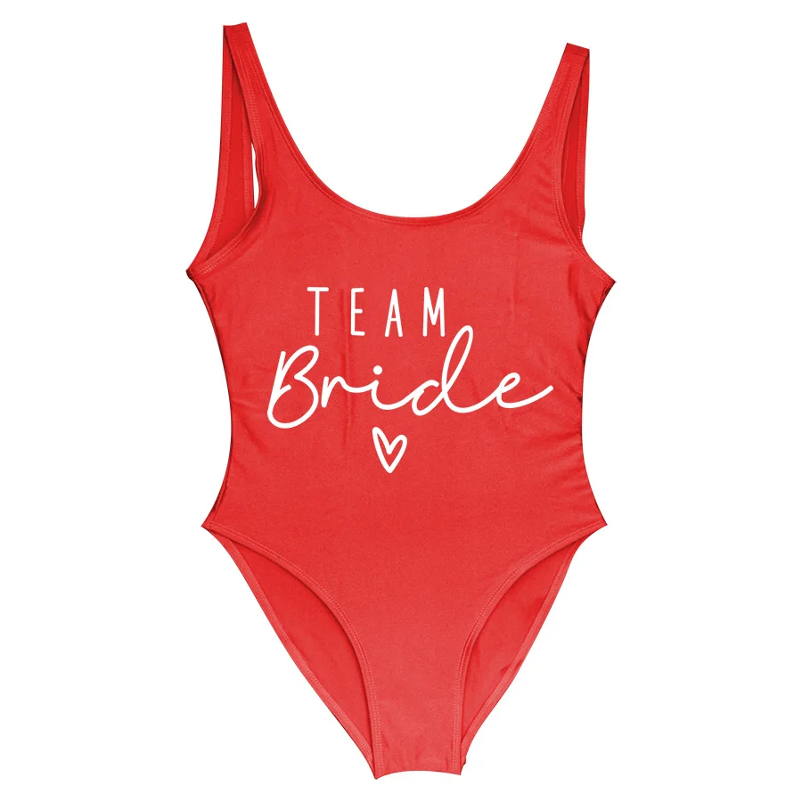 S-3XL White Bridal Team Bride Swimsuit One-Piece Bachelor Party Swimwear Women Swimsuit Hen Party Beachwear Pool Bathing Suit