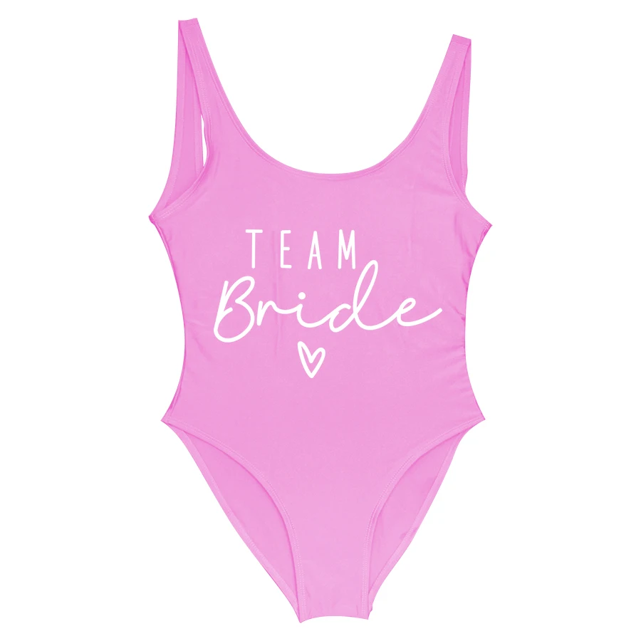 S-3XL White Bridal Team Bride Swimsuit One-Piece Bachelor Party Swimwear Women Swimsuit Hen Party Beachwear Pool Bathing Suit