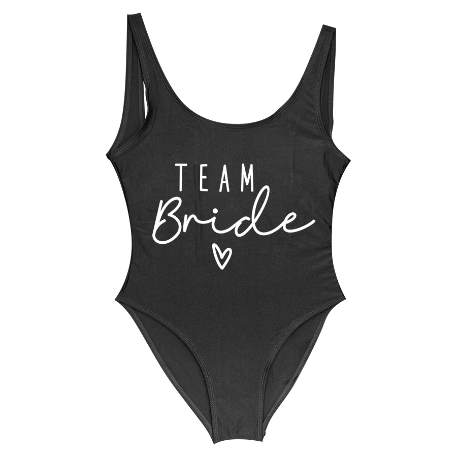 S-3XL White Bridal Team Bride Swimsuit One-Piece Bachelor Party Swimwear Women Swimsuit Hen Party Beachwear Pool Bathing Suit