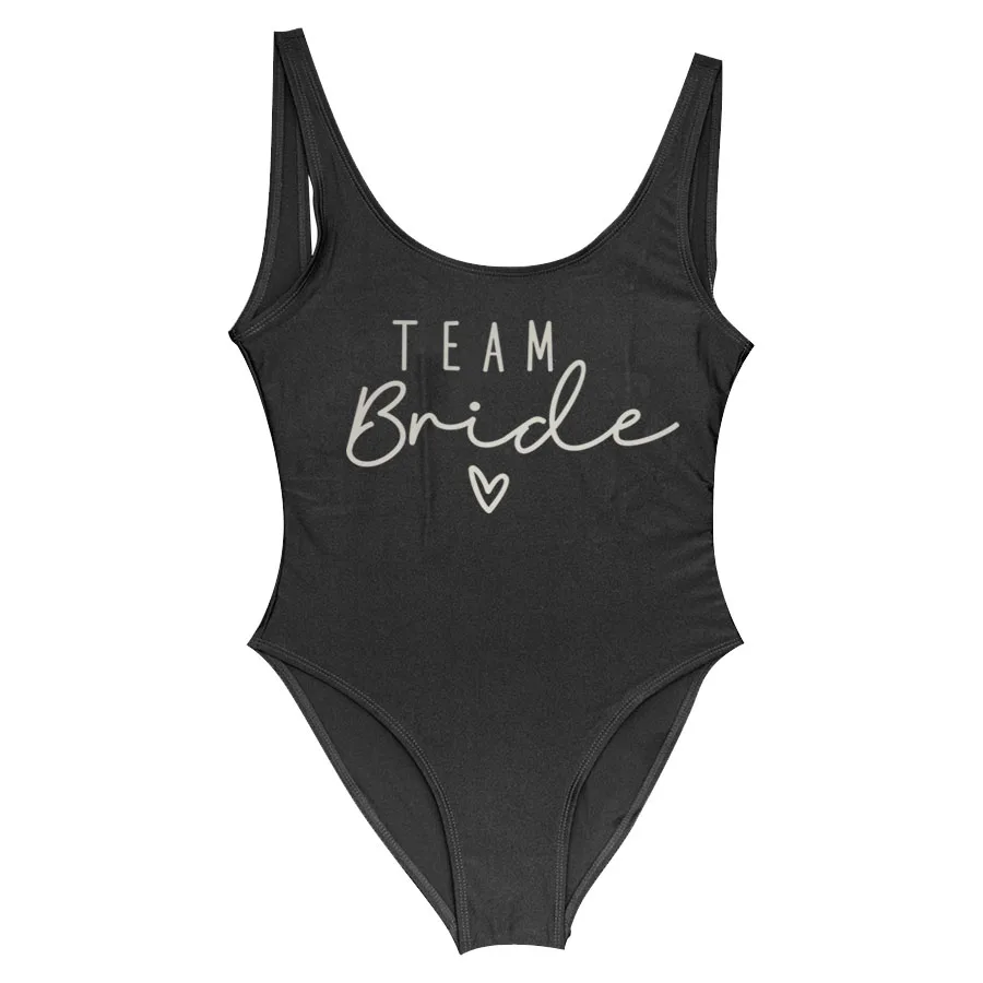 S-3XL White Bridal Team Bride Swimsuit One-Piece Bachelor Party Swimwear Women Swimsuit Hen Party Beachwear Pool Bathing Suit