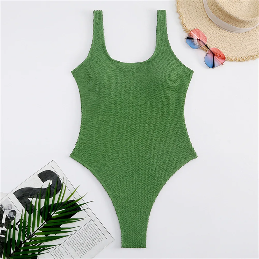 One Piece Swimsuit Women Push Up Swimwear Female Thong Monokini Solid Backless Bathing Suit Swimming Suit Bodysuit