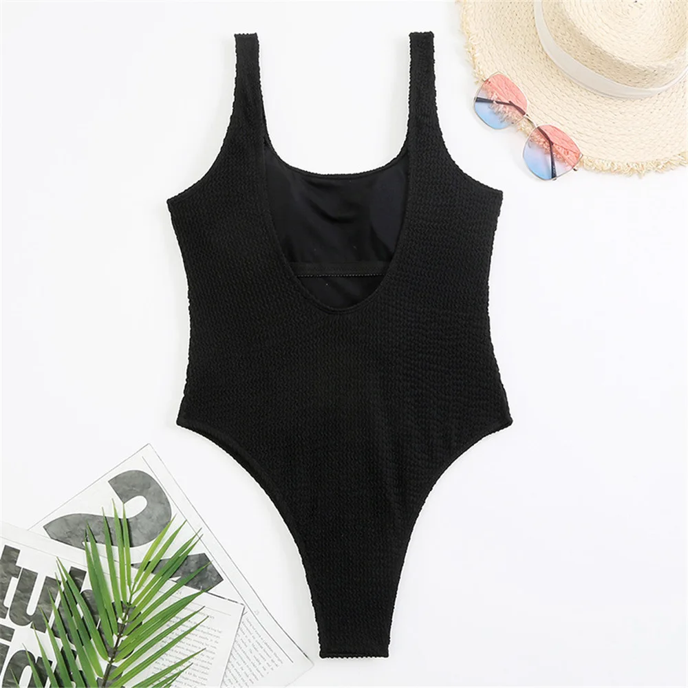 One Piece Swimsuit Women Push Up Swimwear Female Thong Monokini Solid Backless Bathing Suit Swimming Suit Bodysuit