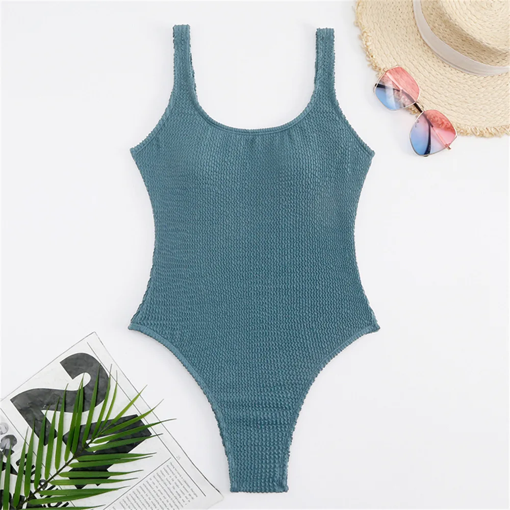One Piece Swimsuit Women Push Up Swimwear Female Thong Monokini Solid Backless Bathing Suit Swimming Suit Bodysuit