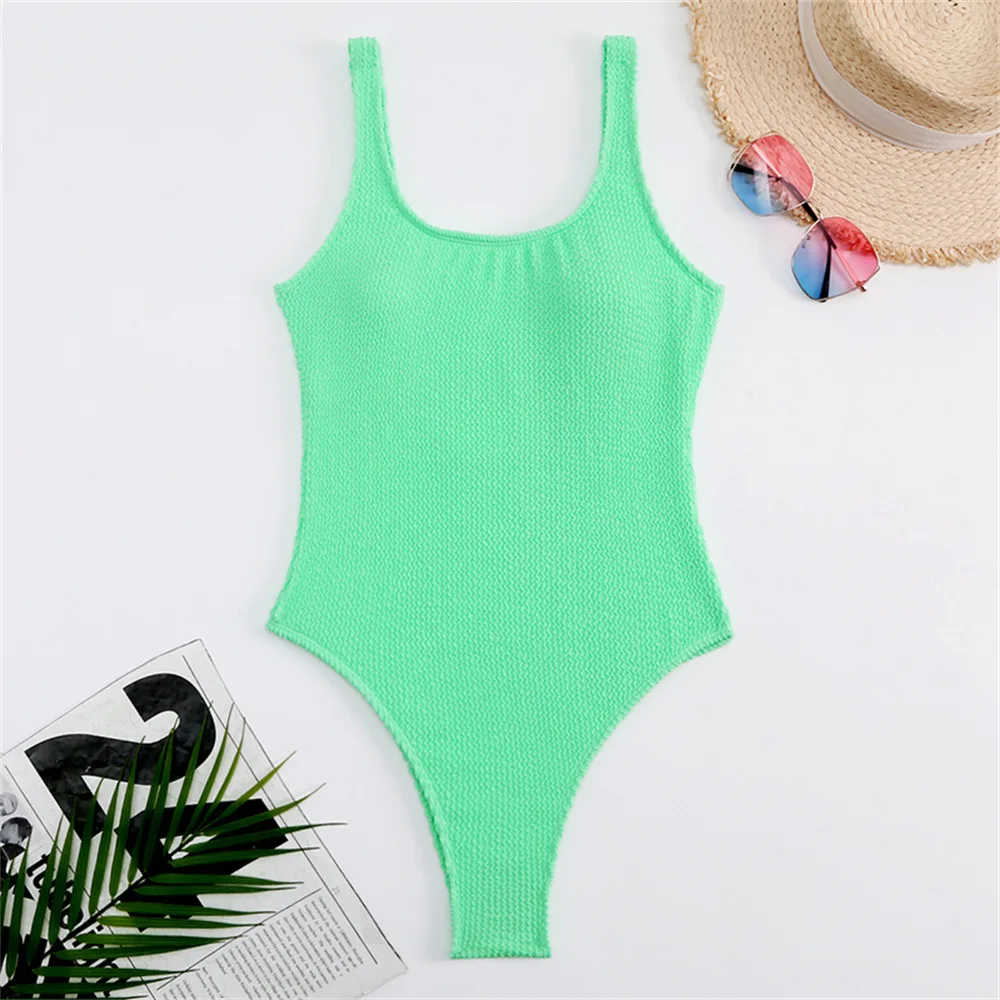One Piece Swimsuit Women Push Up Swimwear Female Thong Monokini Solid Backless Bathing Suit Swimming Suit Bodysuit