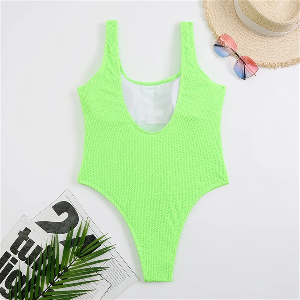 One Piece Swimsuit Women Push Up Swimwear Female Thong Monokini Solid Backless Bathing Suit Swimming Suit Bodysuit