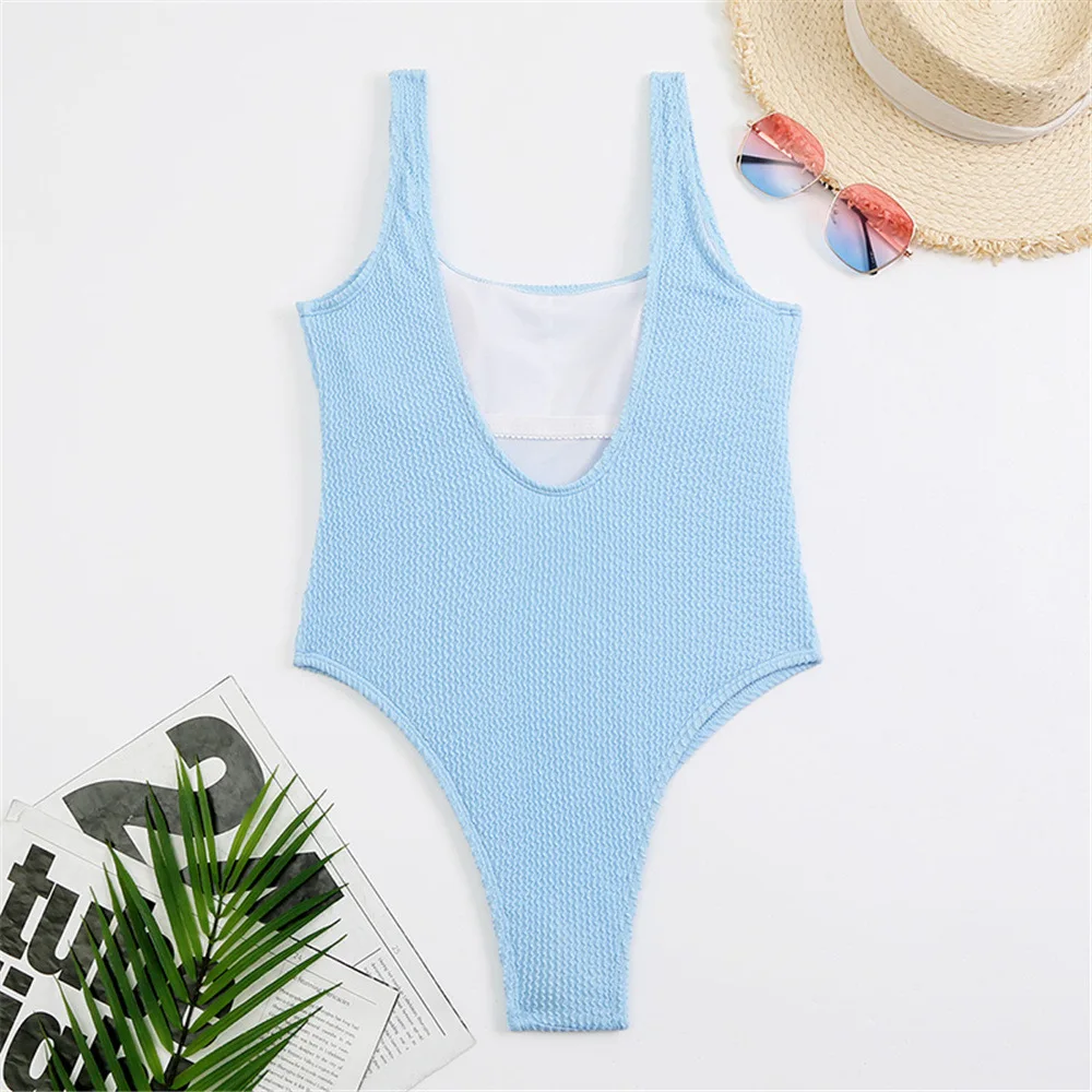 One Piece Swimsuit Women Push Up Swimwear Female Thong Monokini Solid Backless Bathing Suit Swimming Suit Bodysuit