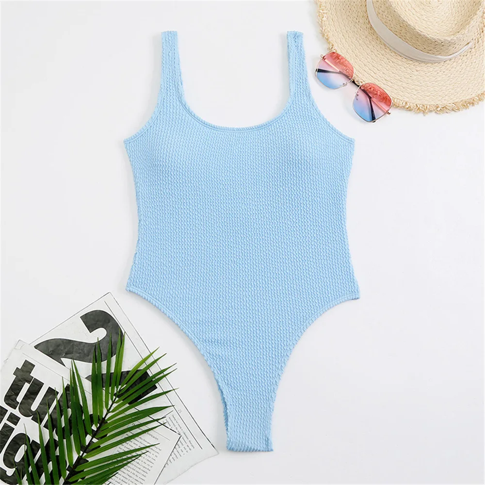 One Piece Swimsuit Women Push Up Swimwear Female Thong Monokini Solid Backless Bathing Suit Swimming Suit Bodysuit