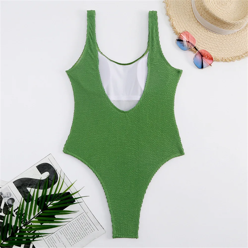 One Piece Swimsuit Women Push Up Swimwear Female Thong Monokini Solid Backless Bathing Suit Swimming Suit Bodysuit