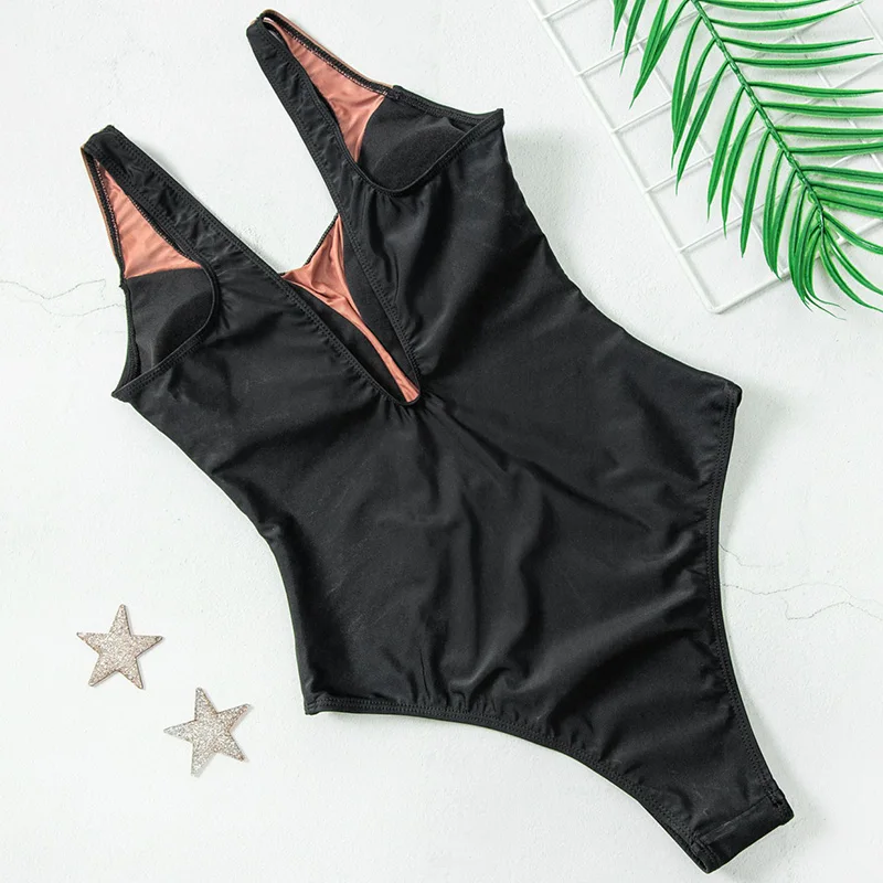 2025 Sexy Splicing Mesh See Through Female Swimwear One Piece Swimsuit Women High Cut Monokini Bathing Suit Swim Beach Wear
