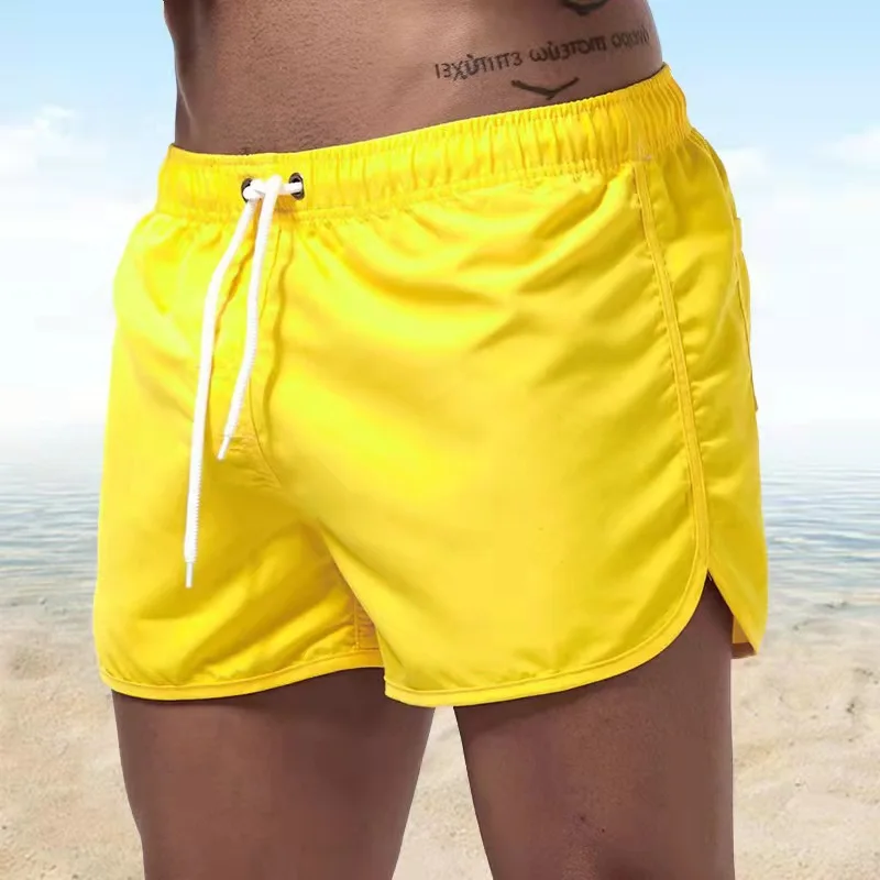 2026 New Summer Men's Swimwear Shorts Brand Beachwear Sexy Swim Trunks Men Swimsuit Low Waist Breathable Beach Wear Surf
