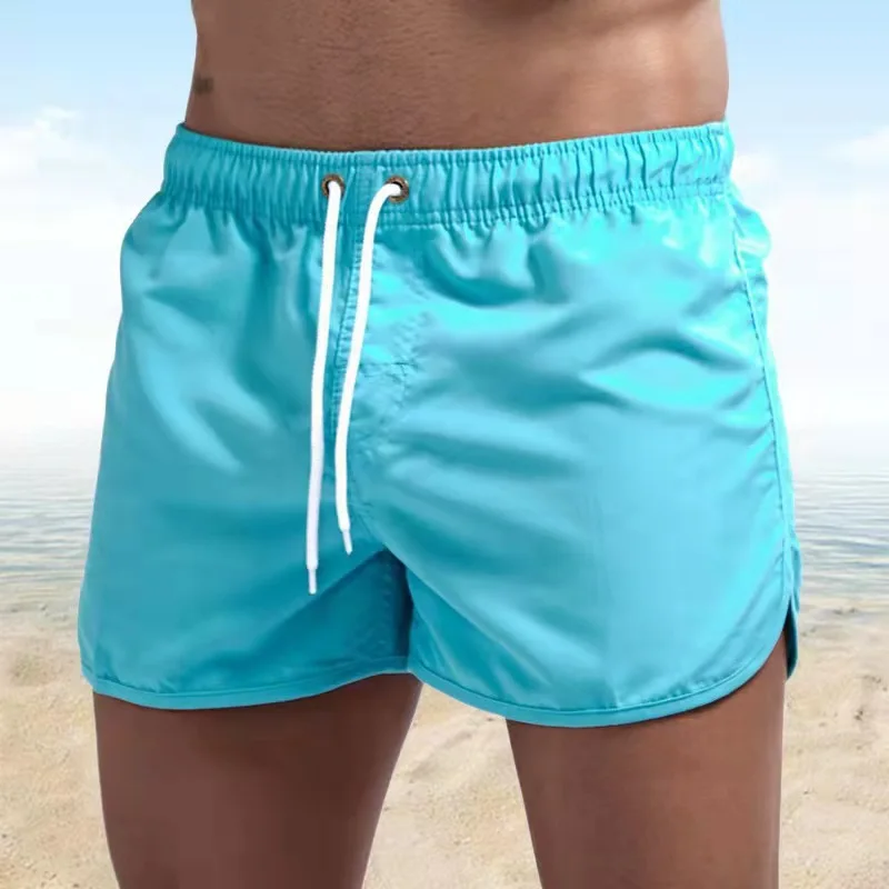 2026 New Summer Men's Swimwear Shorts Brand Beachwear Sexy Swim Trunks Men Swimsuit Low Waist Breathable Beach Wear Surf