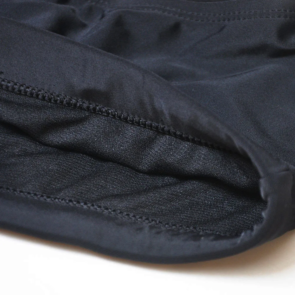 Foreign trade men's solid color black nylon boxer swimming trunks simple loose fashion swimming trunks cross-border supplyUXH604