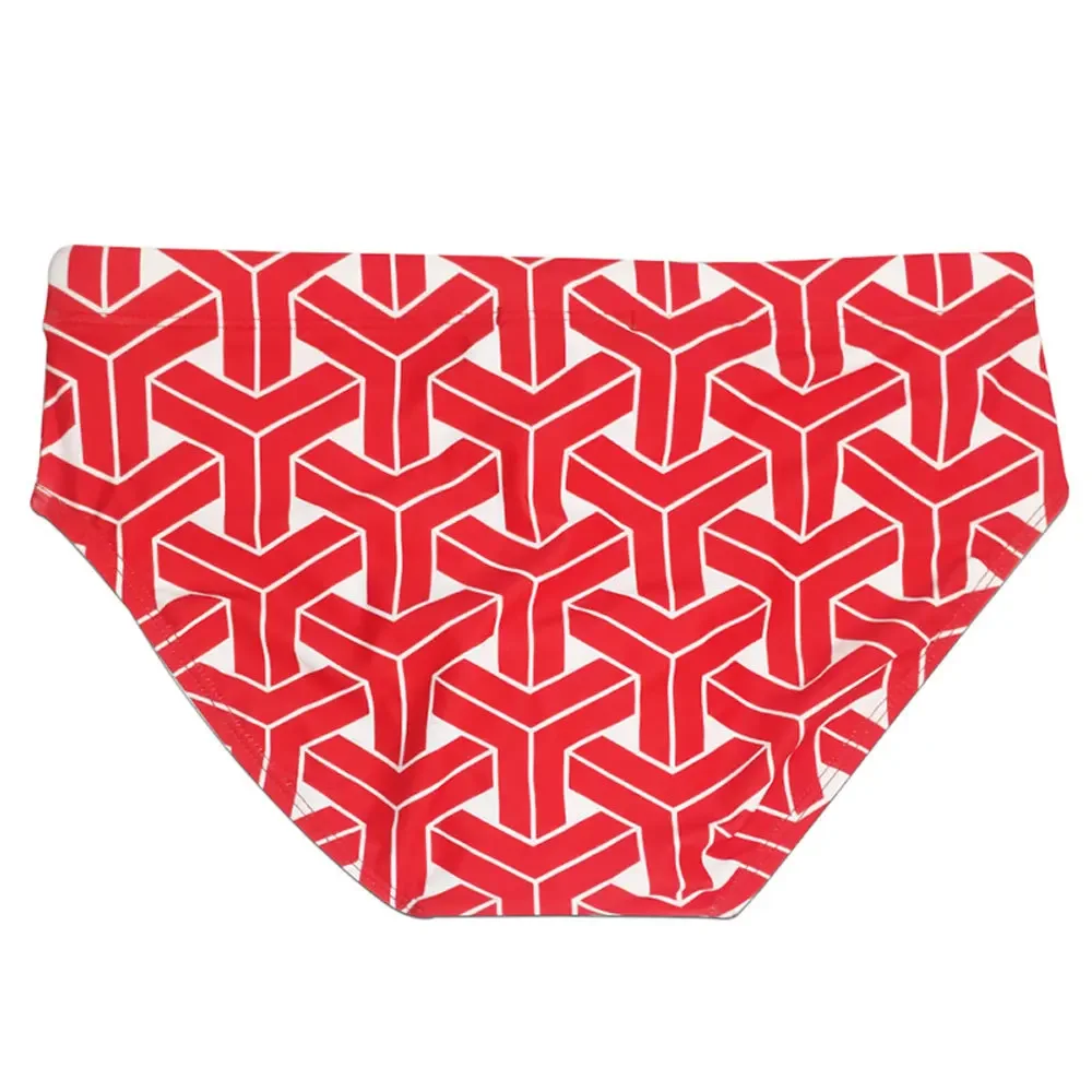 Sexy Print Pouch Swimwear Mens Swim Briefs with Pad Man Swimming Trunks Fast Dry Beach Surf Bathing Suit Bikini Men Swimsuit