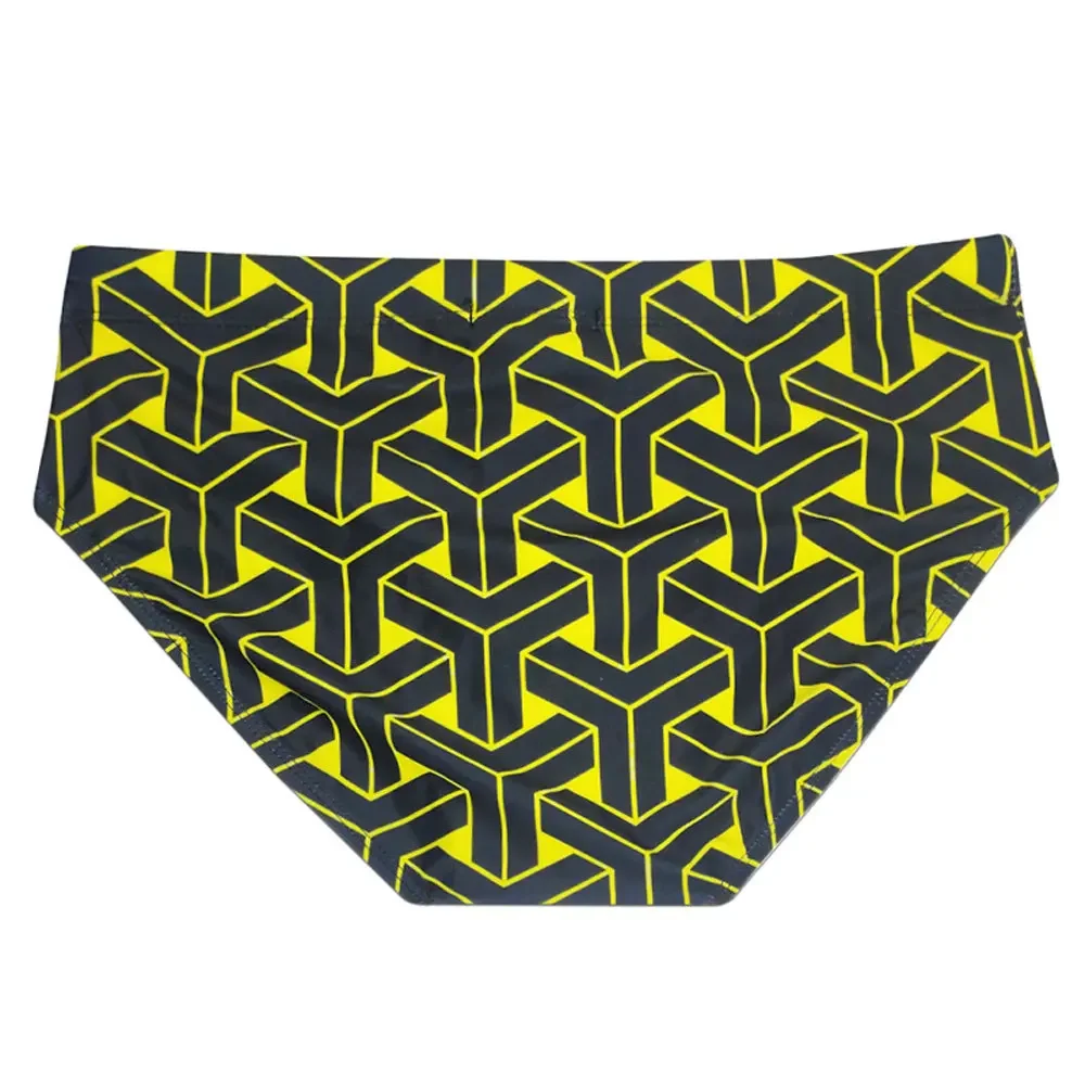 Sexy Print Pouch Swimwear Mens Swim Briefs with Pad Man Swimming Trunks Fast Dry Beach Surf Bathing Suit Bikini Men Swimsuit