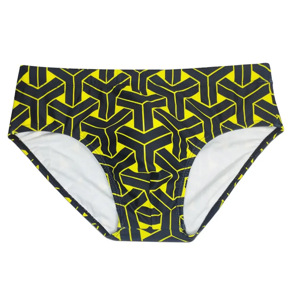 Sexy Print Pouch Swimwear Mens Swim Briefs with Pad Man Swimming Trunks Fast Dry Beach Surf Bathing Suit Bikini Men Swimsuit
