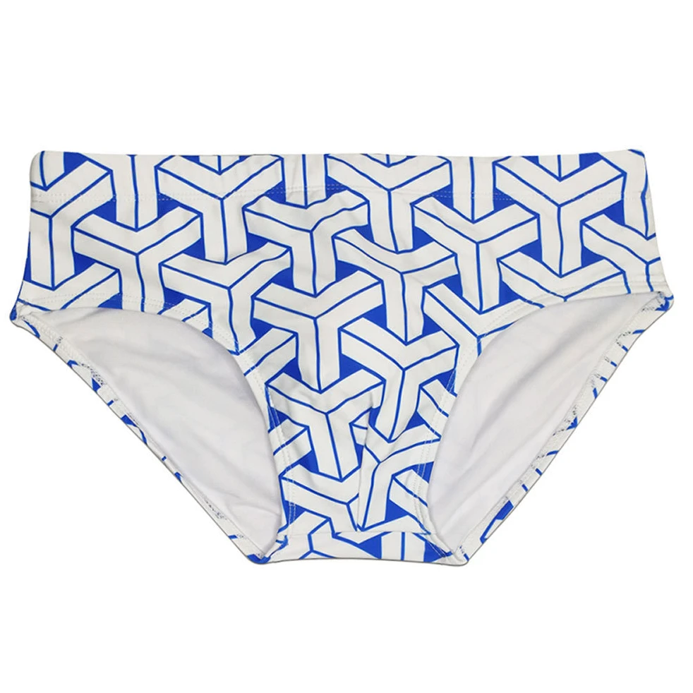 Sexy Print Pouch Swimwear Mens Swim Briefs with Pad Man Swimming Trunks Fast Dry Beach Surf Bathing Suit Bikini Men Swimsuit