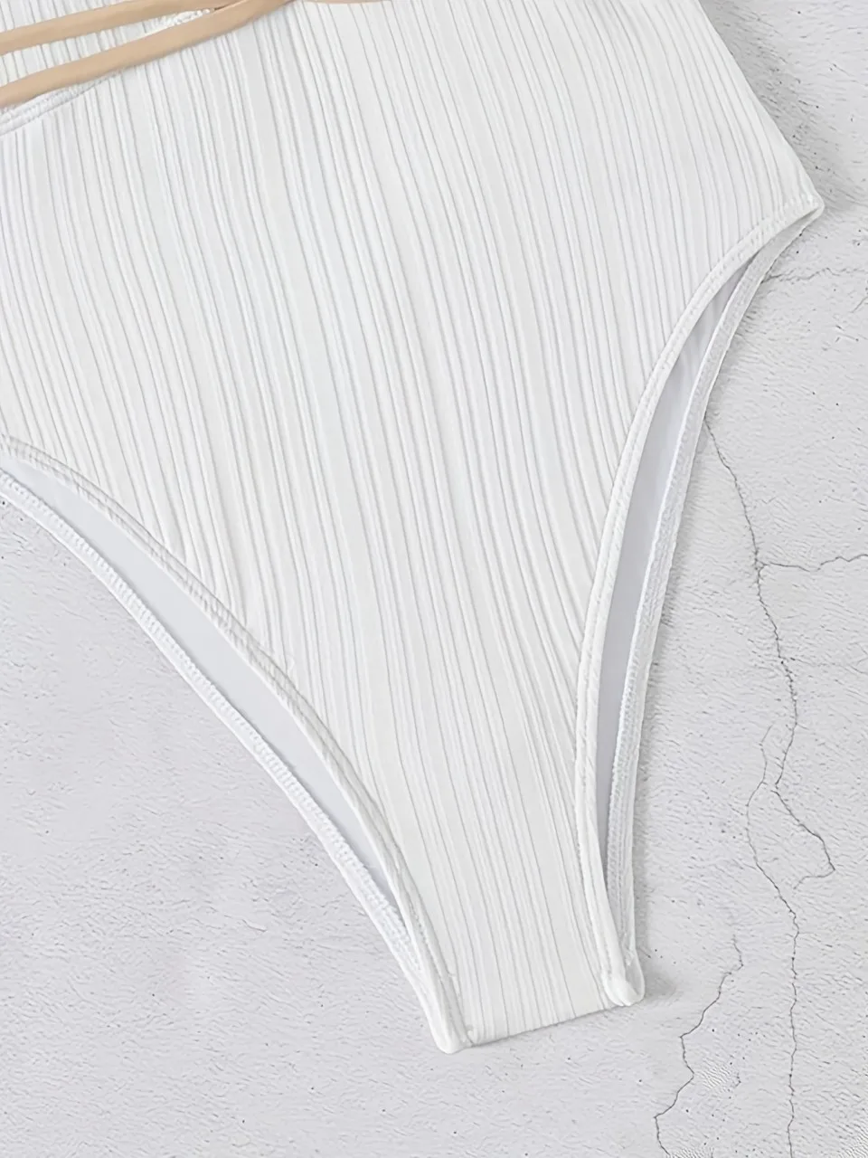 2025 Strappy Swimsuit Women One Piece Deep-V White Swimwear Female High Cut Monokini Bathing Swimming Suit Beachwear Bodysuit