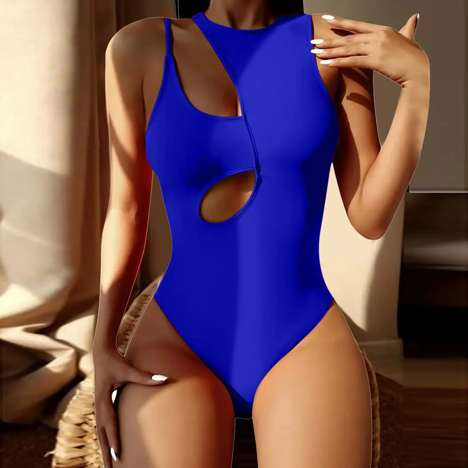 Customized LOGO Cute One Piece Swimwear Bikini Hollow Multi Color One Shoulder Sexy Swimwear women one piece swimsuit