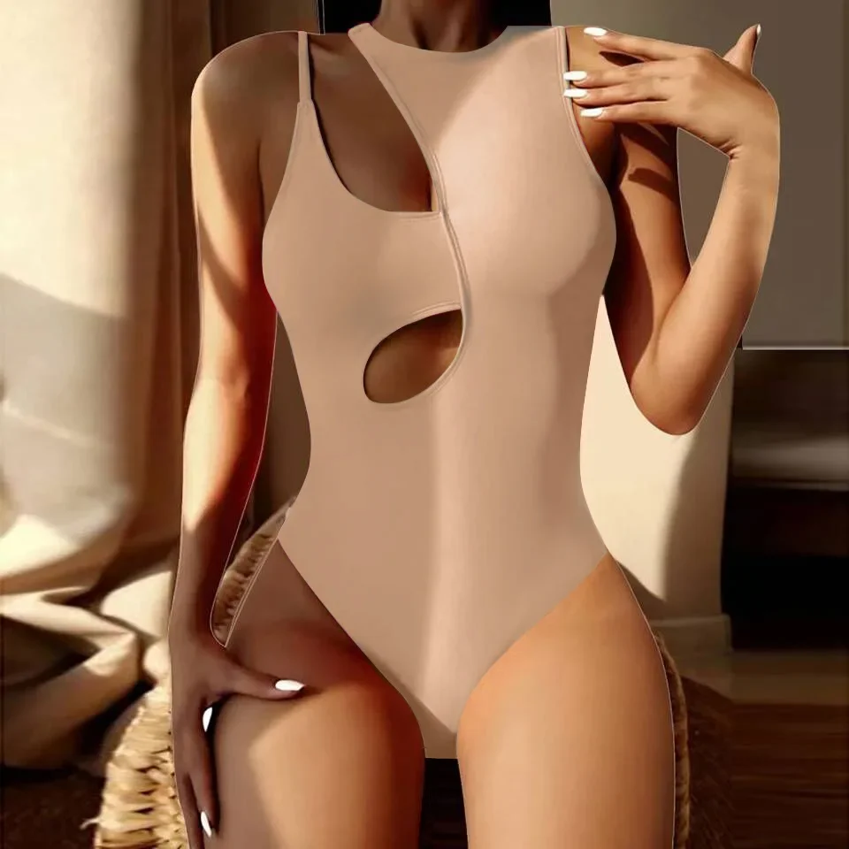 Customized LOGO Cute One Piece Swimwear Bikini Hollow Multi Color One Shoulder Sexy Swimwear women one piece swimsuit