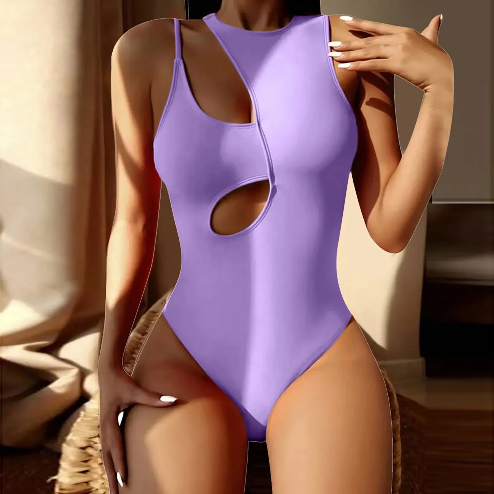 Customized LOGO Cute One Piece Swimwear Bikini Hollow Multi Color One Shoulder Sexy Swimwear women one piece swimsuit
