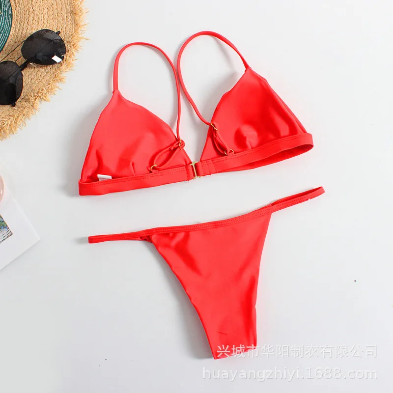 Solid Bikini Set 2020 Sexy 9 Colors Push Up Swimwear Women Brazilian Swimsuit Low Waist Biquini Halter Two Pieces Bathing Suit
