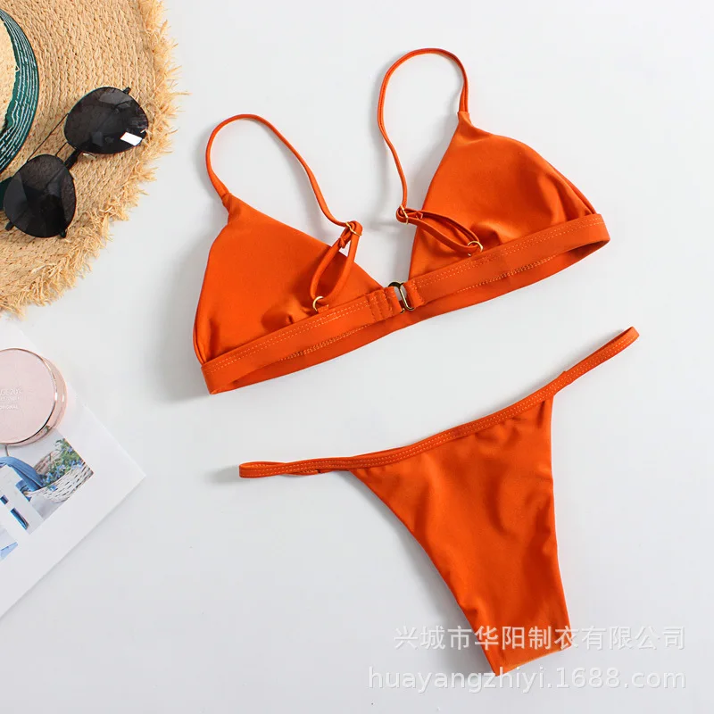 Solid Bikini Set 2020 Sexy 9 Colors Push Up Swimwear Women Brazilian Swimsuit Low Waist Biquini Halter Two Pieces Bathing Suit