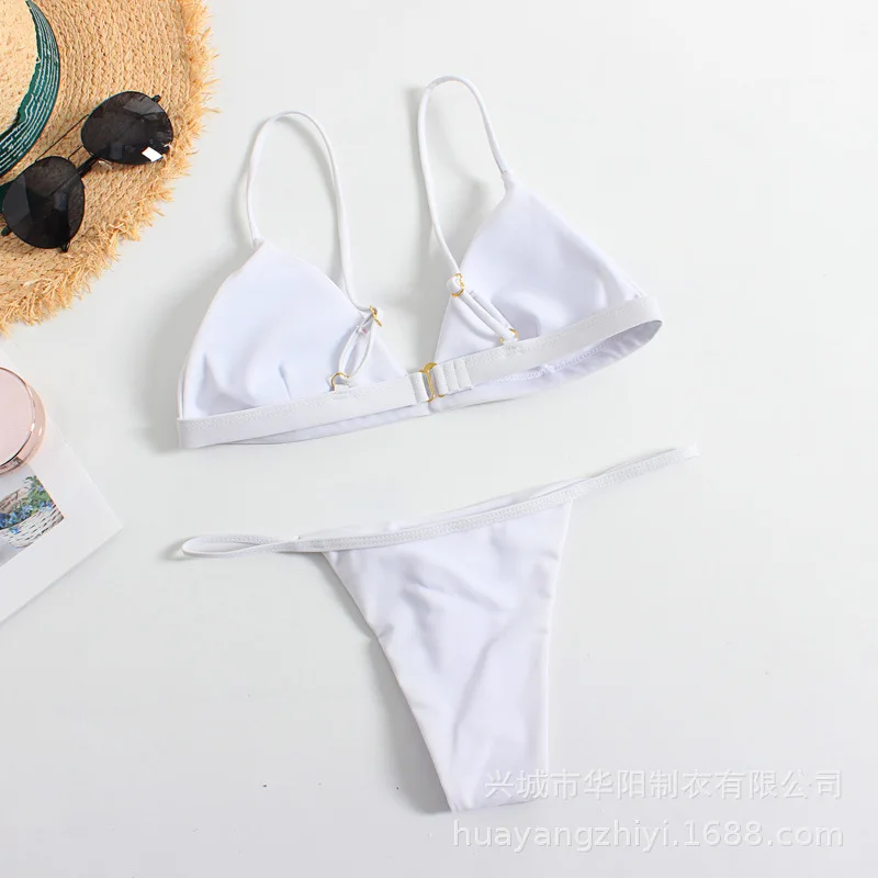 Solid Bikini Set 2020 Sexy 9 Colors Push Up Swimwear Women Brazilian Swimsuit Low Waist Biquini Halter Two Pieces Bathing Suit